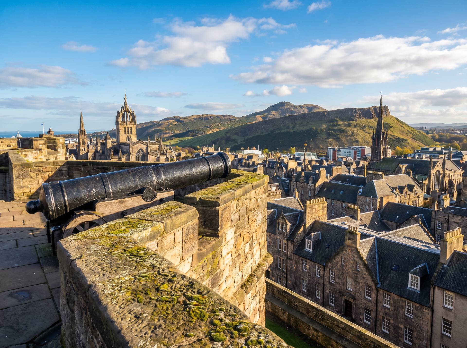Edinburgh Castle battlements panorama