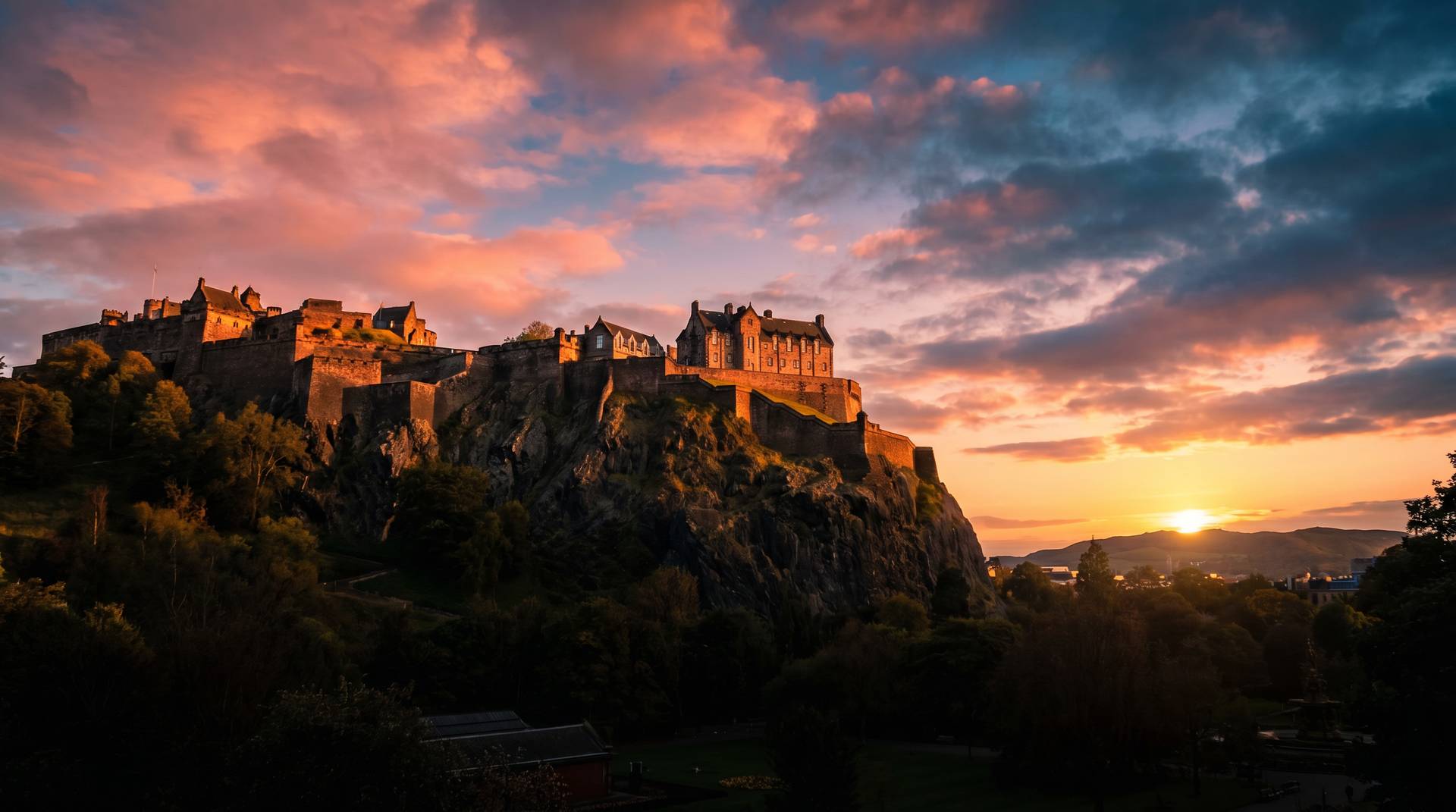 Edinburgh Castle at golden hour